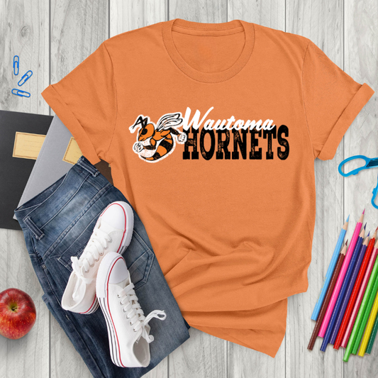 Wautoma Hornets Distressed Tee