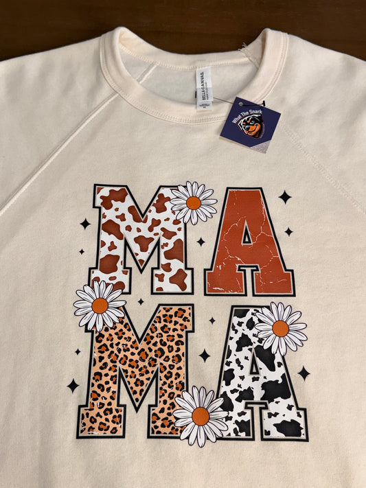 Wild & Free Mama: Retro Cowgirl Print Pullover