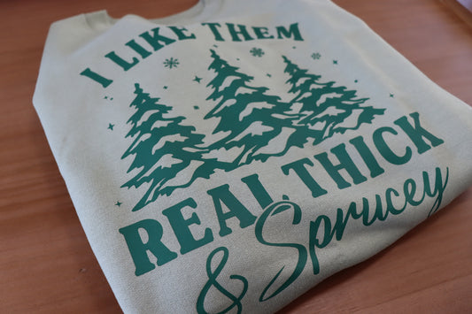 I like them real thick and sprucey crewneck