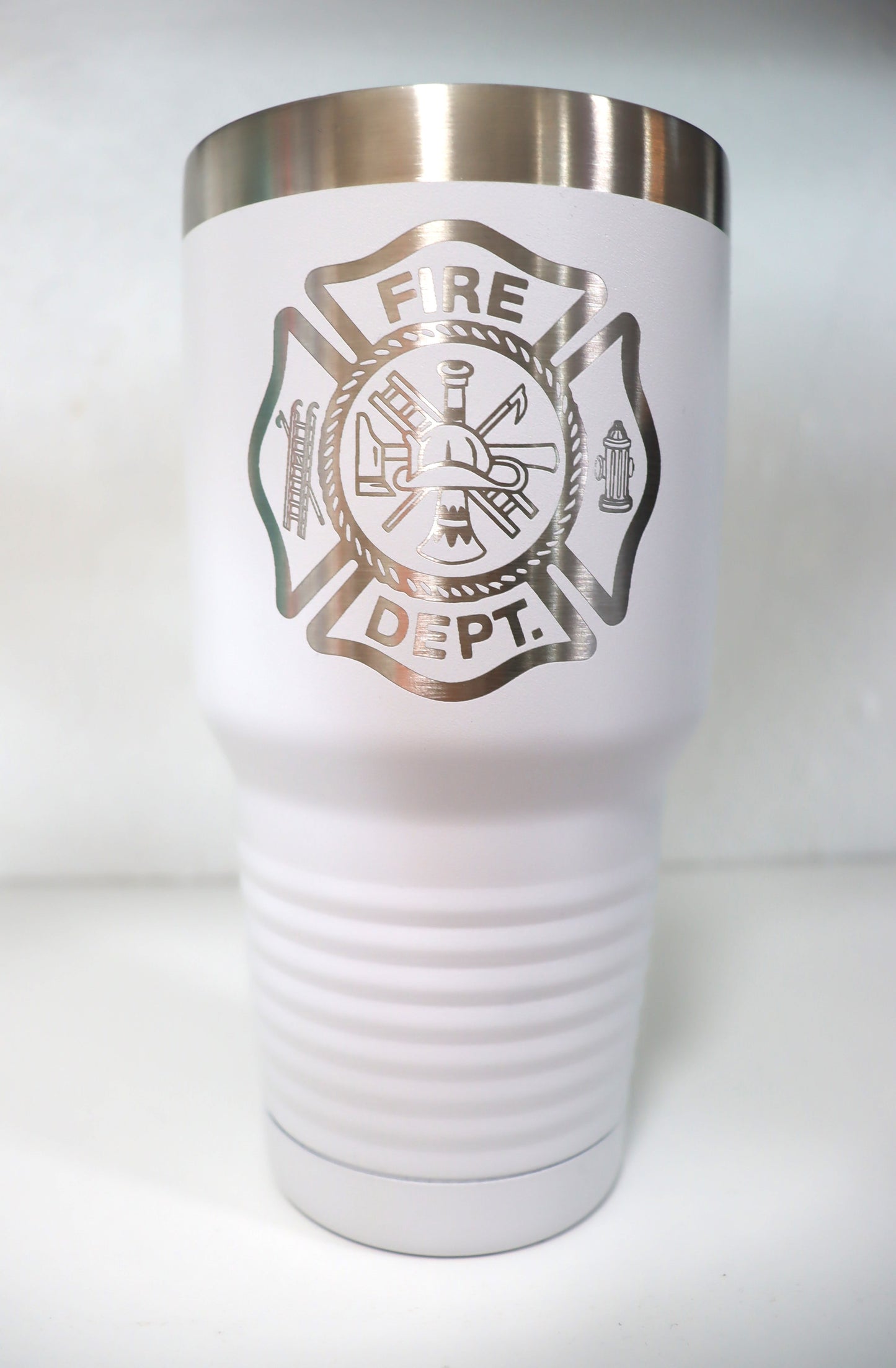 Fire Dept White Tumbler
