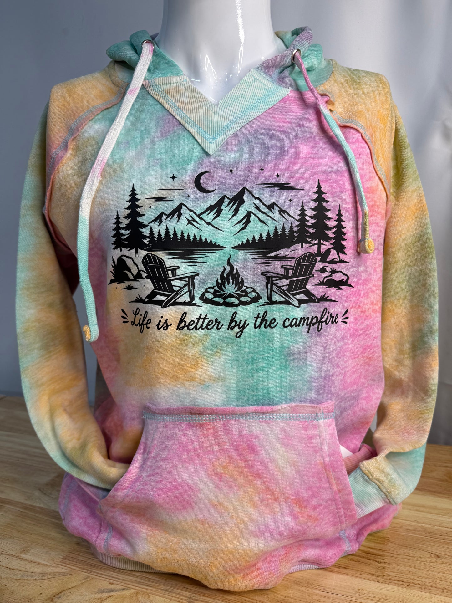 Life is Better By the Campfire Tie-Dye Hoodie
