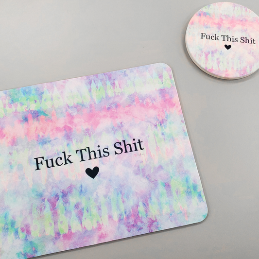 Fuck This Shit Mousepad Desk Set: Mousepad + Coaster