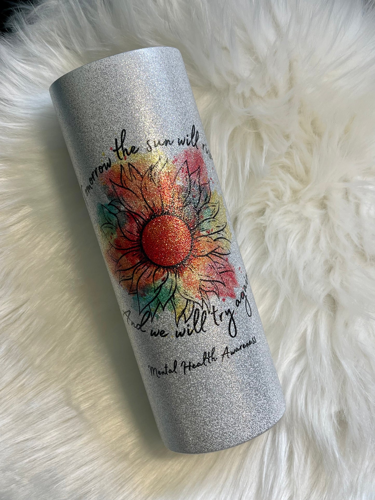 Try Again Tomorrow Glitter Tumbler