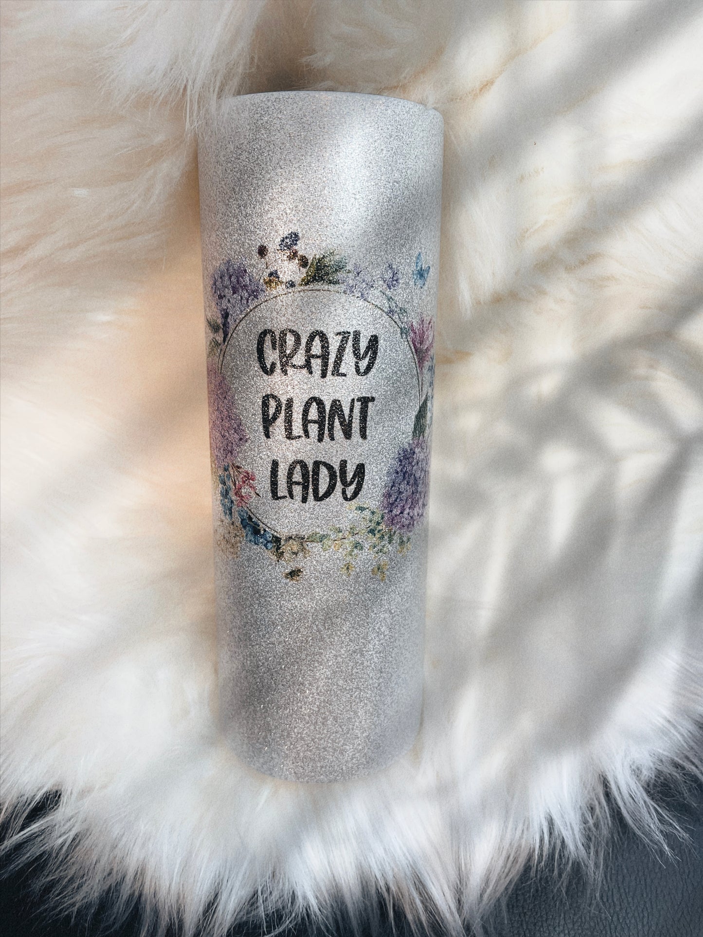 Crazy Plant Lady 20oz Glitter Tumbler