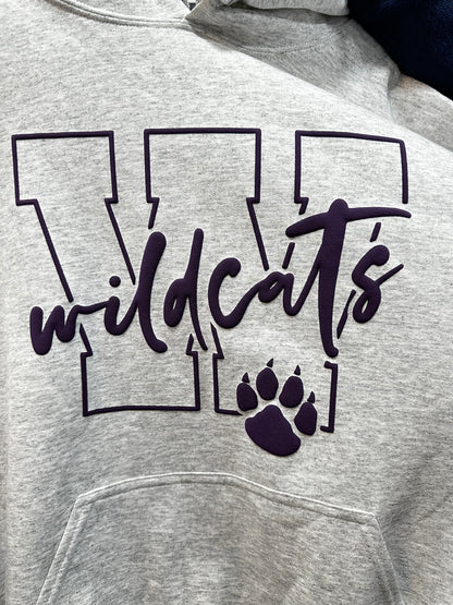 Purple PUFF 3D Wildcats Logo