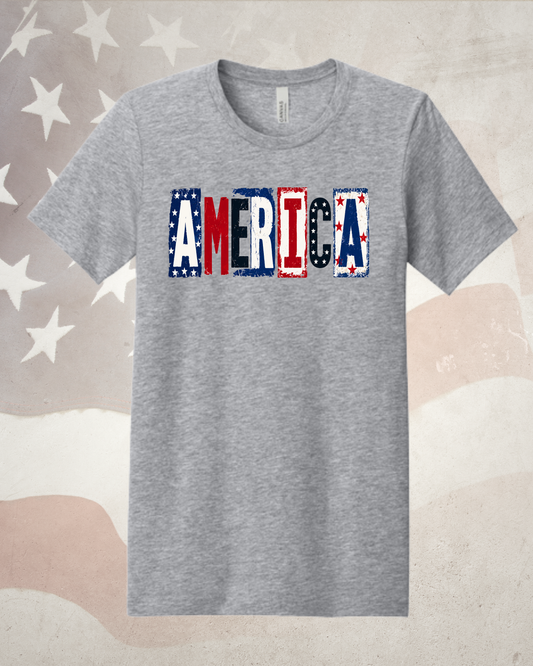 The "AMERICA" Distressed Patriotic Tee