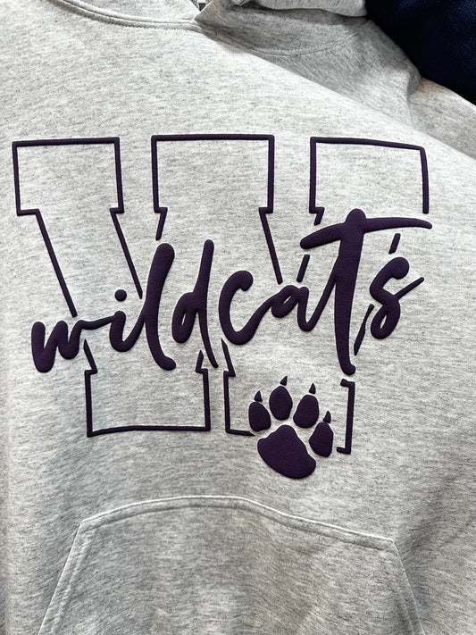 Purple PUFF 3D Wildcats Logo