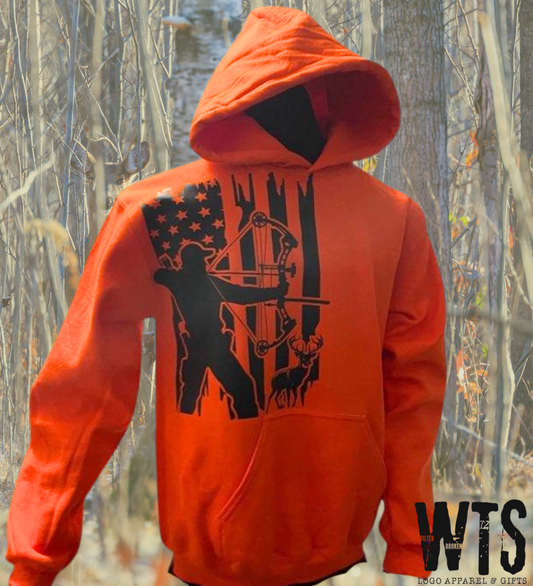 Bow Hunter and Flag Sweatshirt