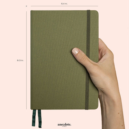 The Daily Planner - Hardcover with Library Buckram Cover: Evergreen