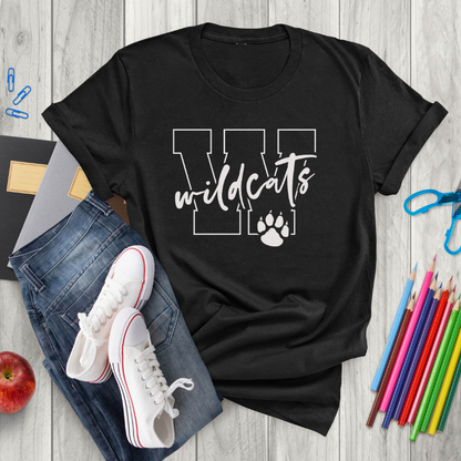 Wildcats Paws & Script Tee