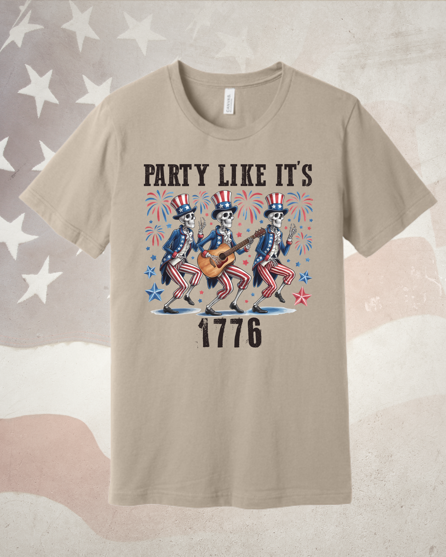 The "Party Like It's 1776" Skeleton Band Tee