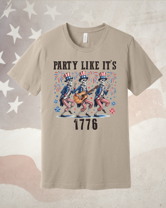 The "Party Like It's 1776" Skeleton Band Tee