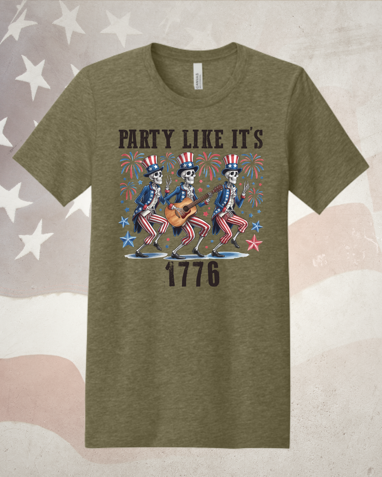 The "Party Like It's 1776" Skeleton Band Tee