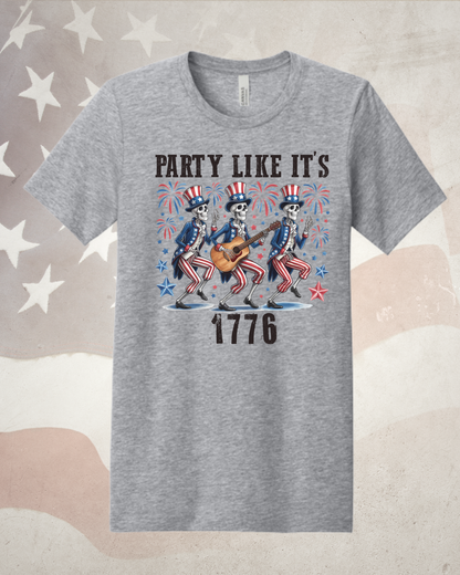 The "Party Like It's 1776" Skeleton Band Tee
