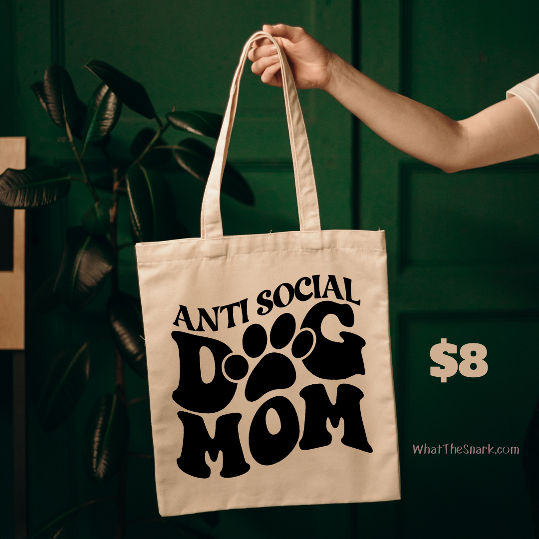 Dog Mom tote bags
