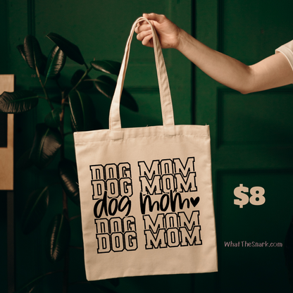 Dog Mom tote bags