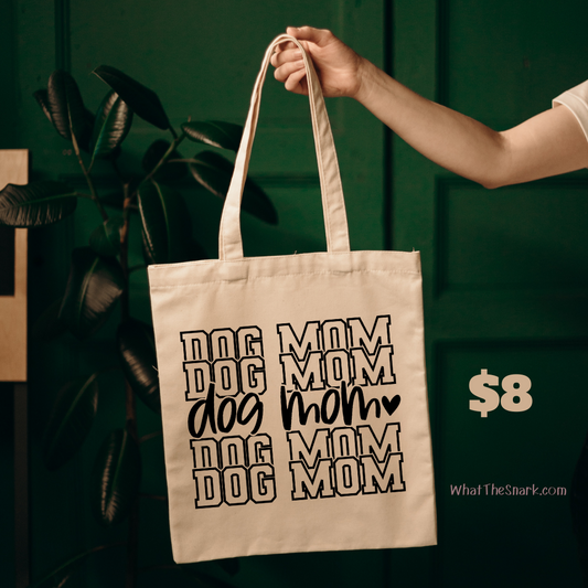 Dog Mom tote bags