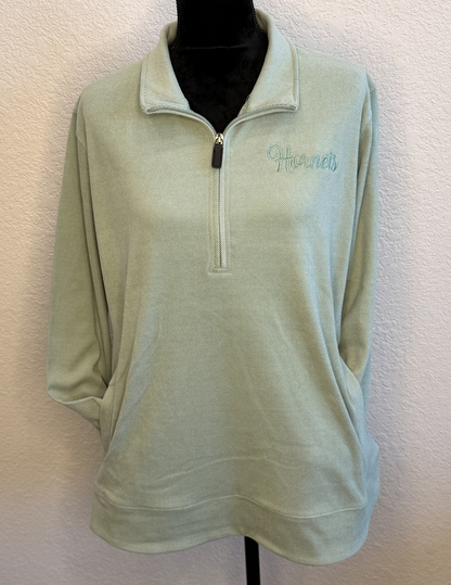 1/4 Zip Hornets Embroidered Fleece