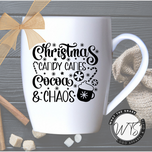 Christmas Candy Canes Cocoa & Chaos Mugs
