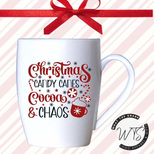 Christmas Candy Canes Cocoa & Chaos Mugs