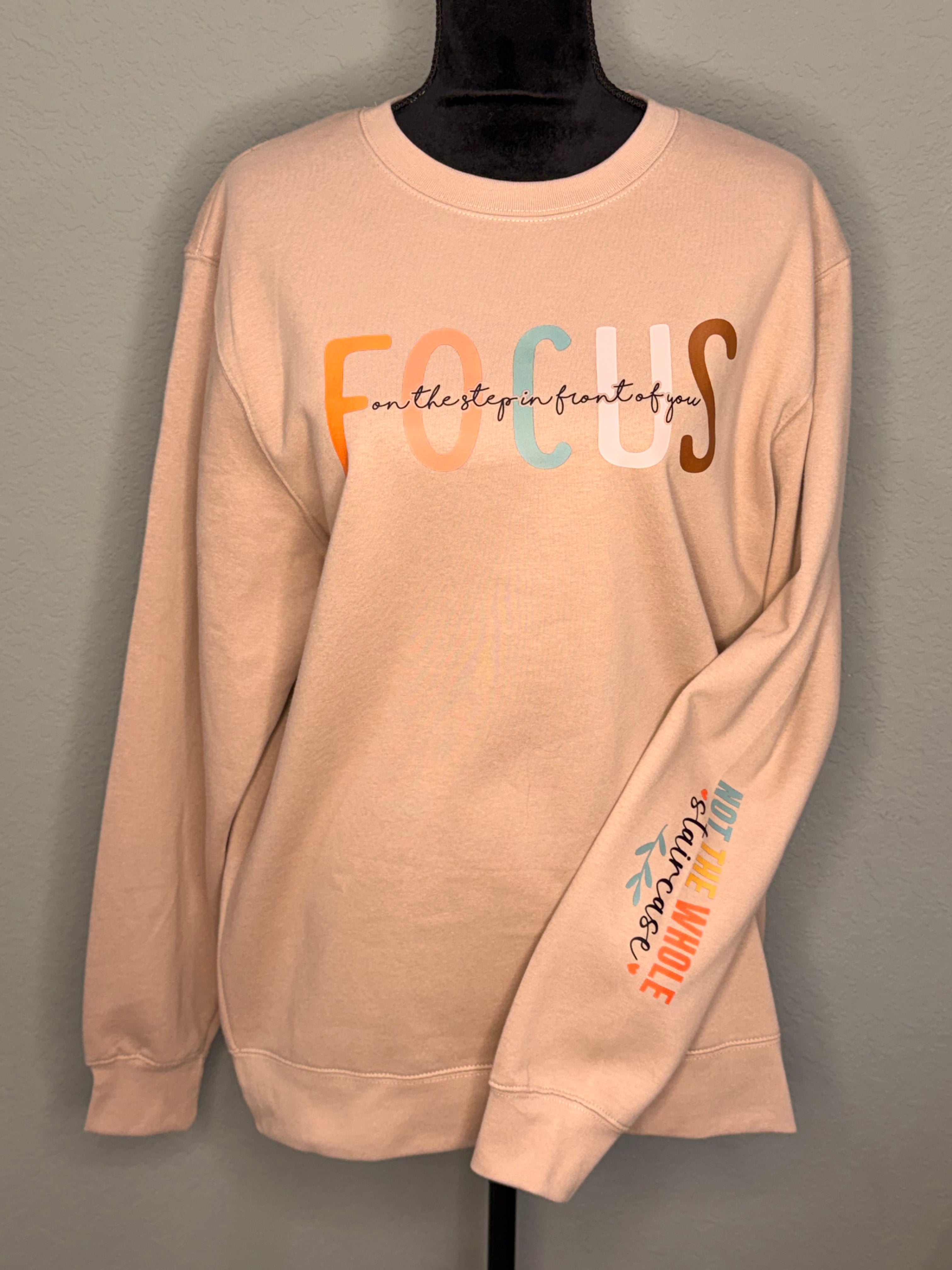 Focus on the step in front of you on peach