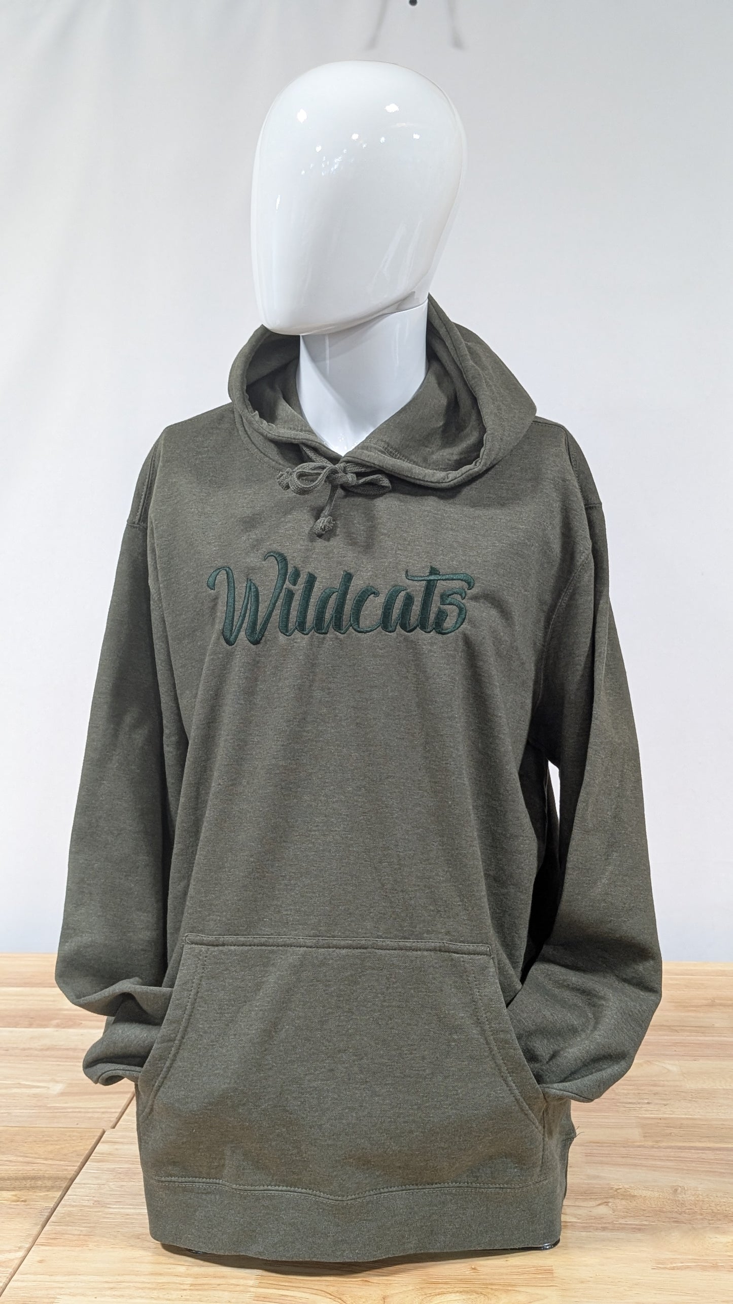 Heathered Olive Wildcats Embroidered Hoodie