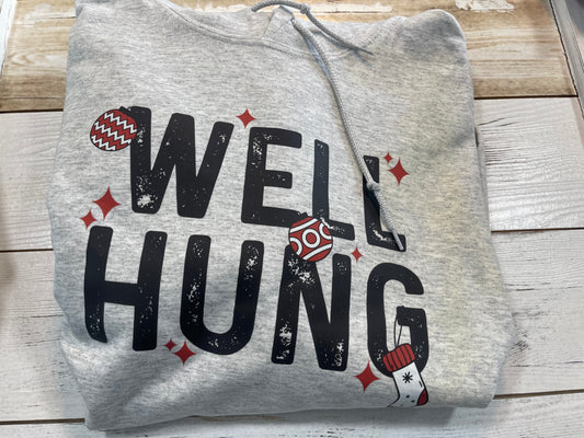 Well hung grey hoodie