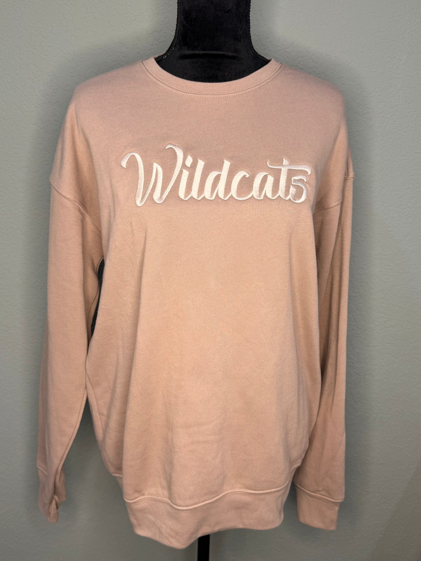 Neutral Bella+Canvas Wildcats Embroidered Crew Necks