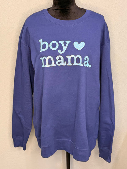 Boy Mama Glitter Pullover Sweatshirt