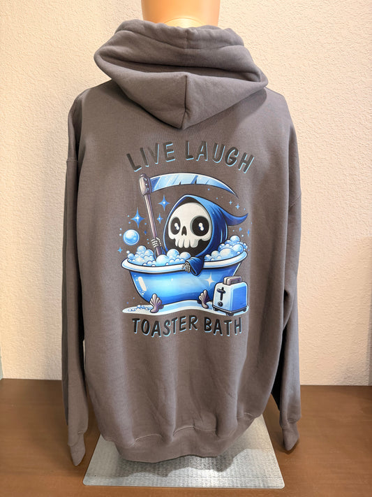 Live Laugh Toaster Bath Hoodie