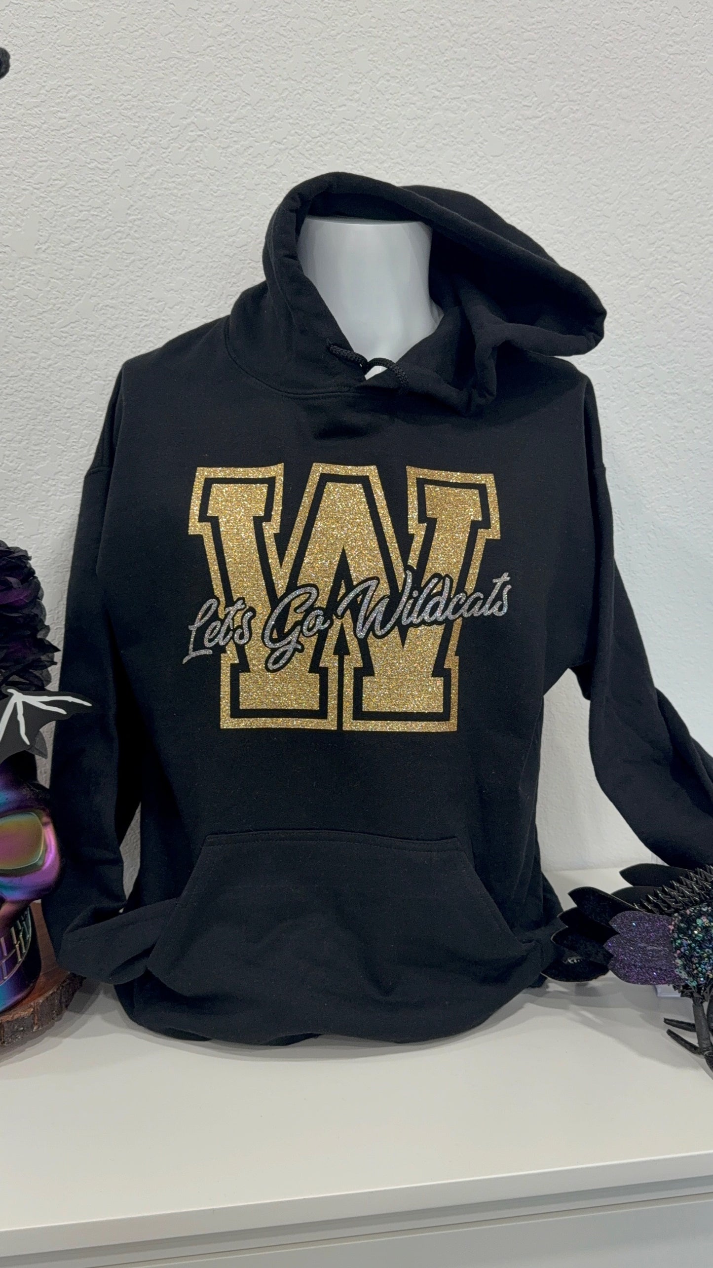 Glitter Wildcats Script Hoodie