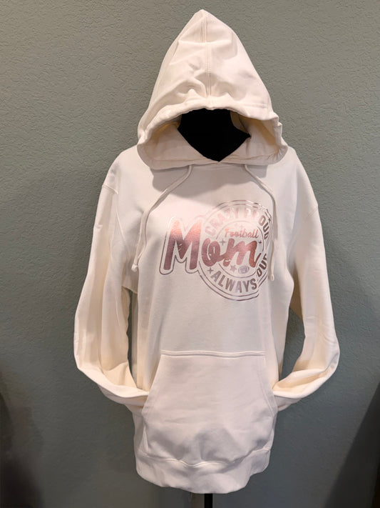 Crazy Proud Football Mom Metallic Hoodie