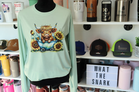 "Cow & Sunflower" Long Sleeve Shirt
