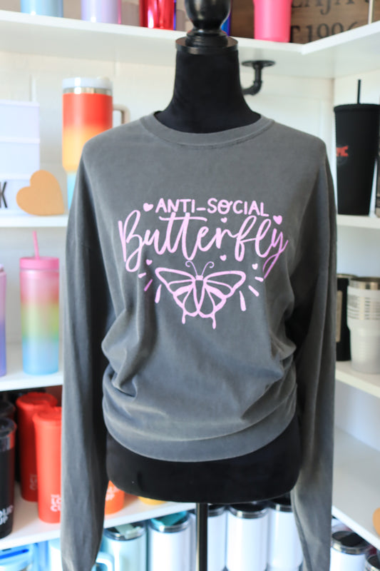 ANTI-SOCIAL Butterfly Long Sleeve Shirt