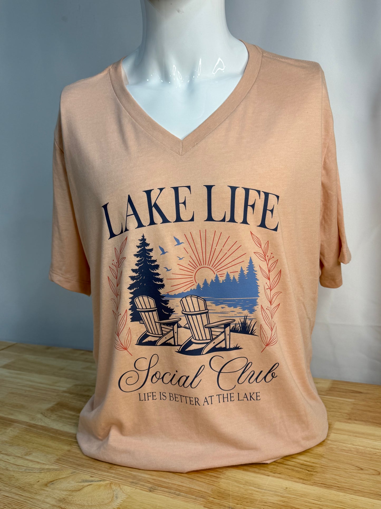 Lake Life Social Club V-Neck Tee