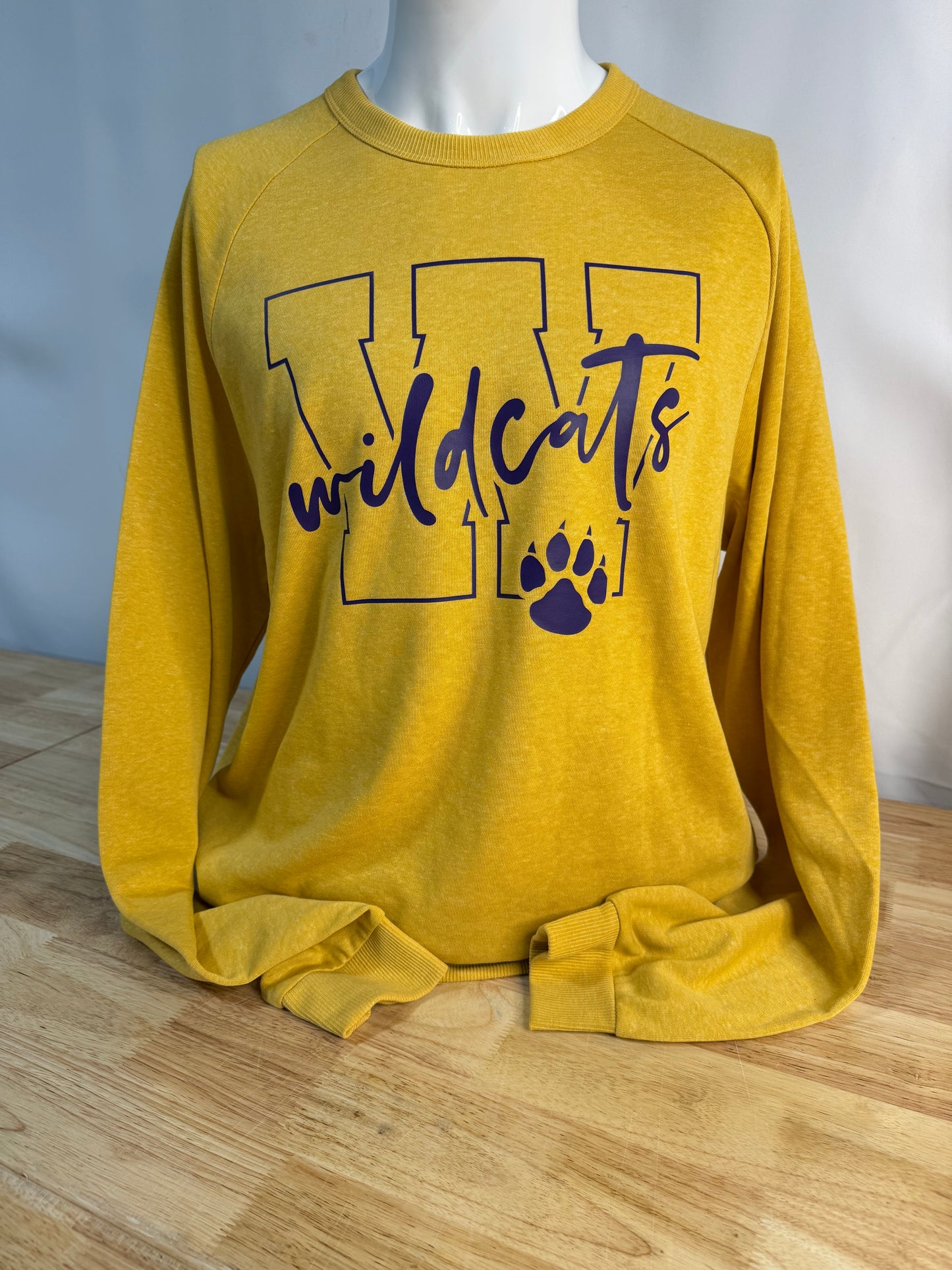 Wildcats Spirit Yellow Crew Neck Sweater