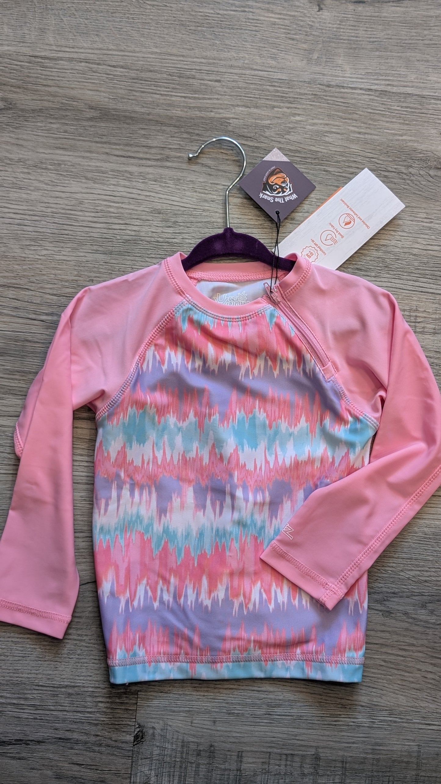 UV Skins Kids Pink Long Sleeve Rash Guard