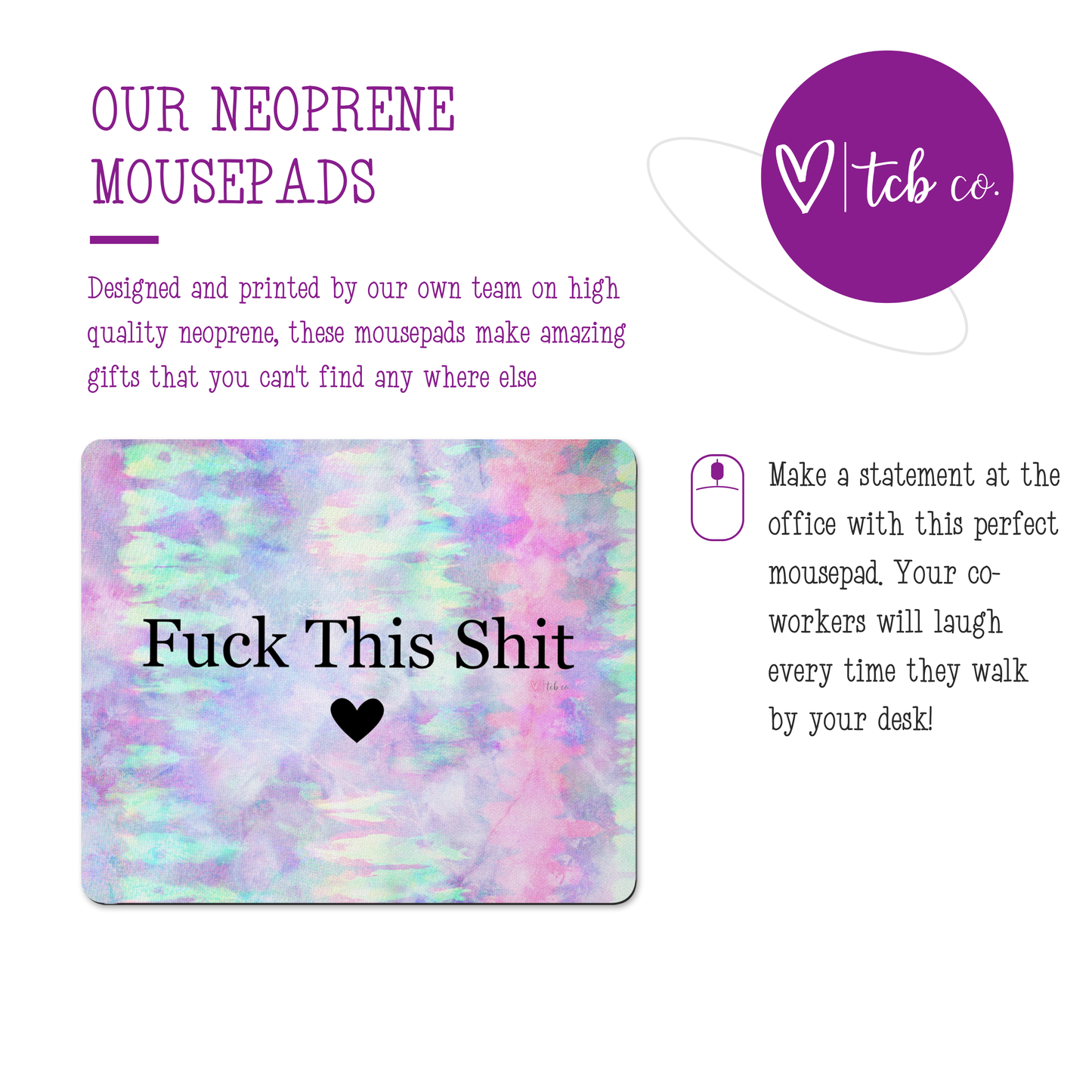 Fuck This Shit Mousepad Desk Set: Mousepad + Coaster