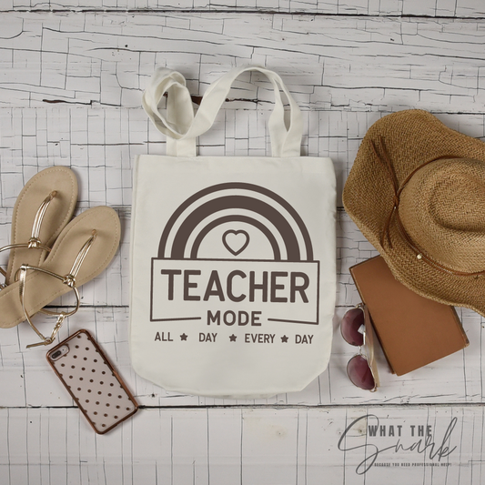 "TEACHER MODE" Tote Bags