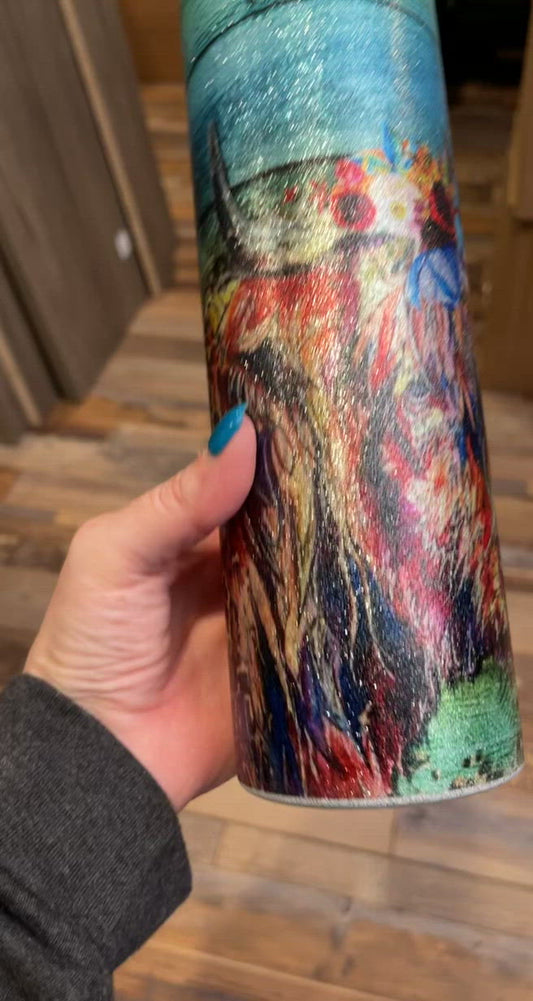 Fancy Steer  Glitter Tumbler