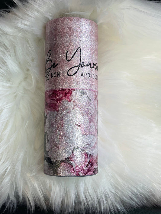 Be Yourself 20oz Glitter Tumbler