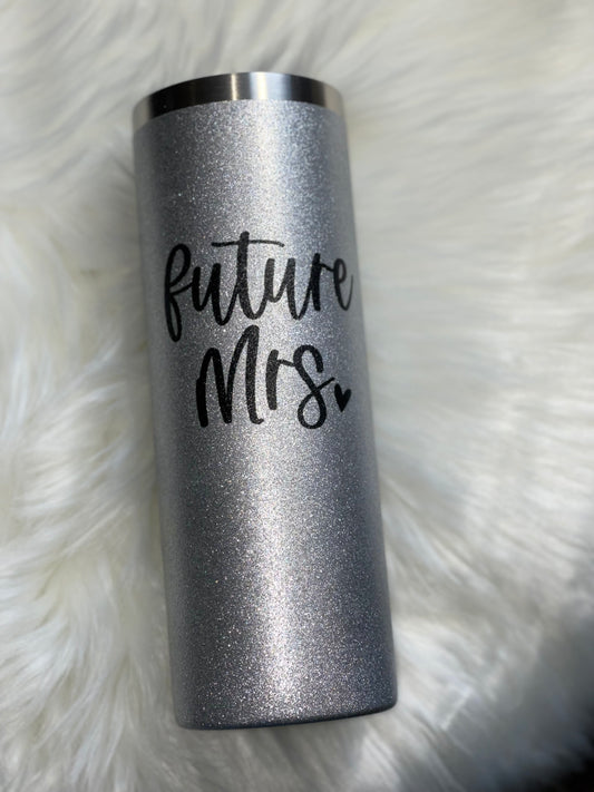 Future Mrs 20oz Silver Glitter Tumbler