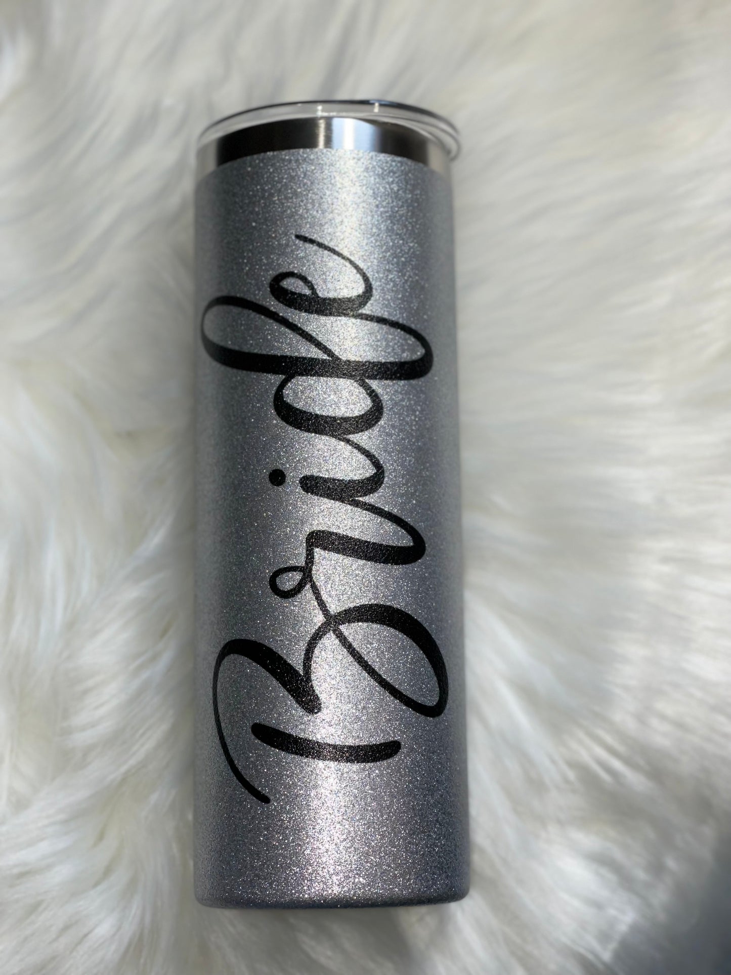Bride Silver Glitter Tumbler
