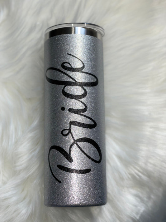 Bride Silver Glitter Tumbler