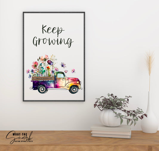 Keep Growing Black Framed Picture
